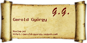 Gerold György névjegykártya