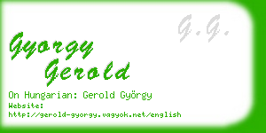 gyorgy gerold business card