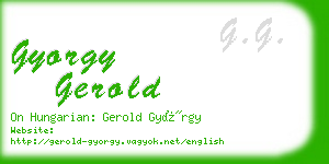 gyorgy gerold business card